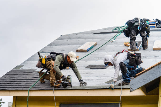 Professional Gutter Installation technician working in North Smithfield, RI